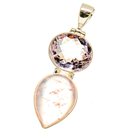 Rose Quartz Pendants handcrafted by Ana Silver Co - PD16057