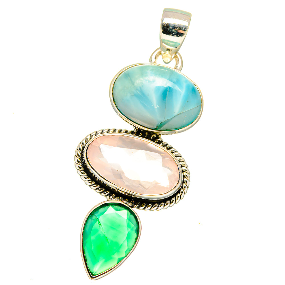 Rose Quartz Pendants handcrafted by Ana Silver Co - PD16061