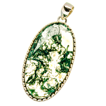 Green Moss Agate Pendants handcrafted by Ana Silver Co - PD16097