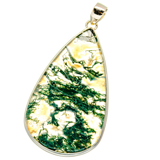 Green Moss Agate Pendants handcrafted by Ana Silver Co - PD16098