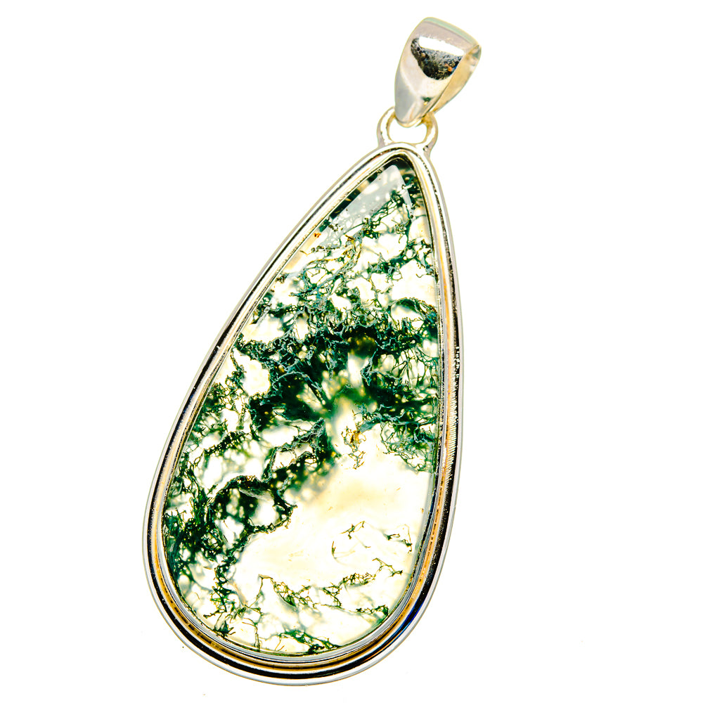 Green Moss Agate Pendants handcrafted by Ana Silver Co - PD16199