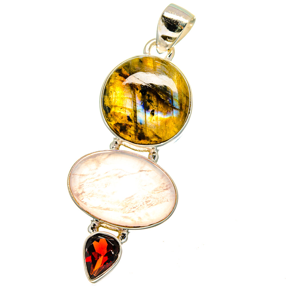 Rainbow Moonstone Pendants handcrafted by Ana Silver Co - PD16228