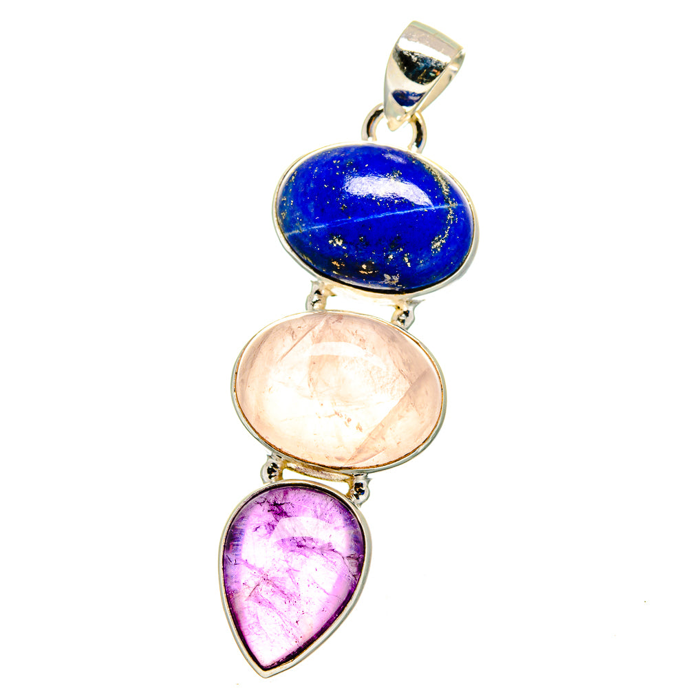 Rose Quartz Pendants handcrafted by Ana Silver Co - PD16271