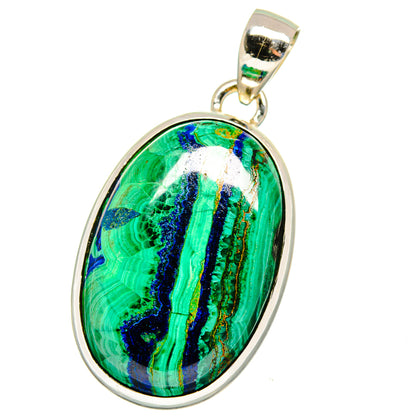 Malachite In Chrysocolla Pendants handcrafted by Ana Silver Co - PD16302