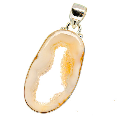 White Geode Slice Pendants handcrafted by Ana Silver Co - PD16303