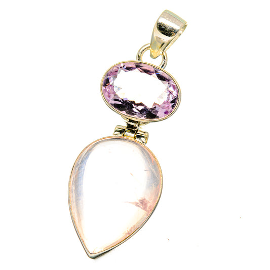 Rose Quartz Pendants handcrafted by Ana Silver Co - PD16310