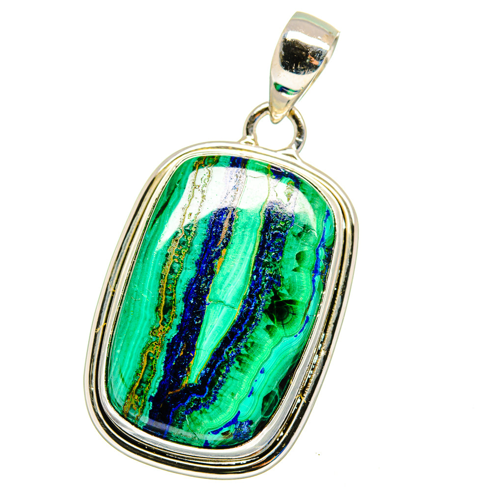 Malachite In Chrysocolla Pendants handcrafted by Ana Silver Co - PD16319