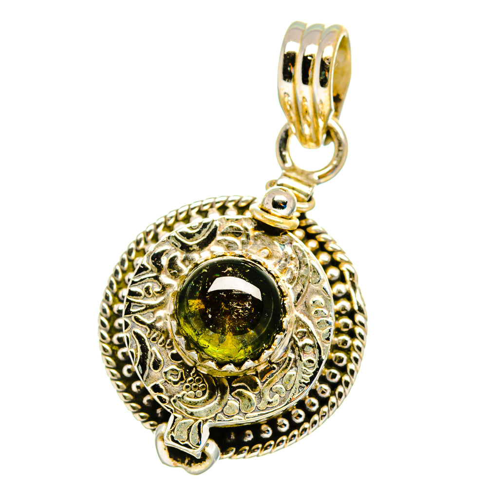 Green Tourmaline Pendants handcrafted by Ana Silver Co - PD16334