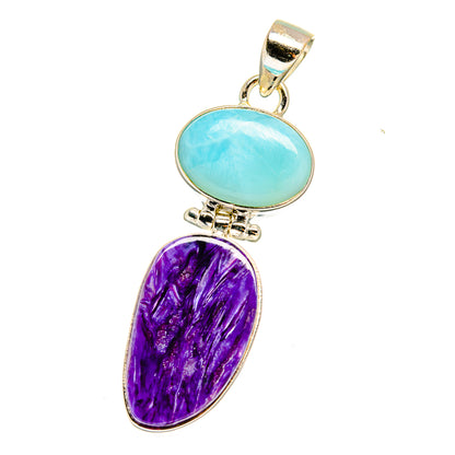Charoite, Larimar Pendants handcrafted by Ana Silver Co - PD16409