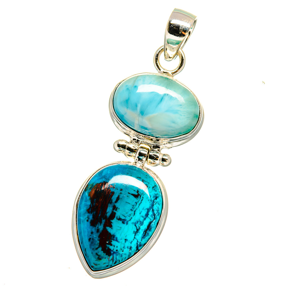 Shattuckite, Larimar Pendants handcrafted by Ana Silver Co - PD16417