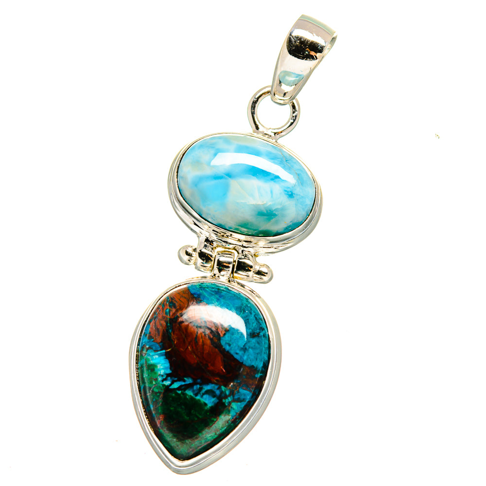 Shattuckite, Larimar Pendants handcrafted by Ana Silver Co - PD16418