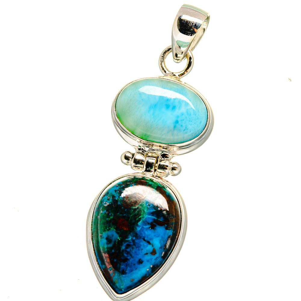 Shattuckite, Larimar Pendants handcrafted by Ana Silver Co - PD16437