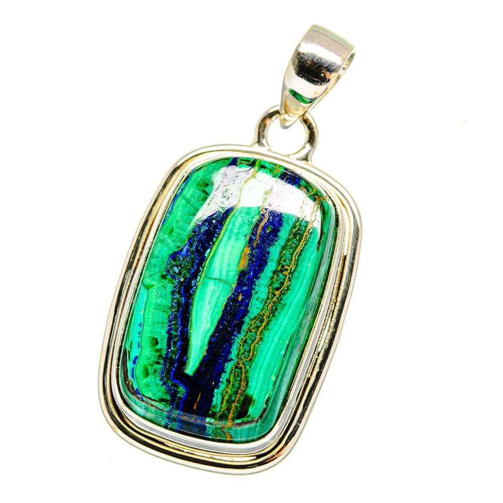 Malachite In Chrysocolla Pendants handcrafted by Ana Silver Co - PD16461