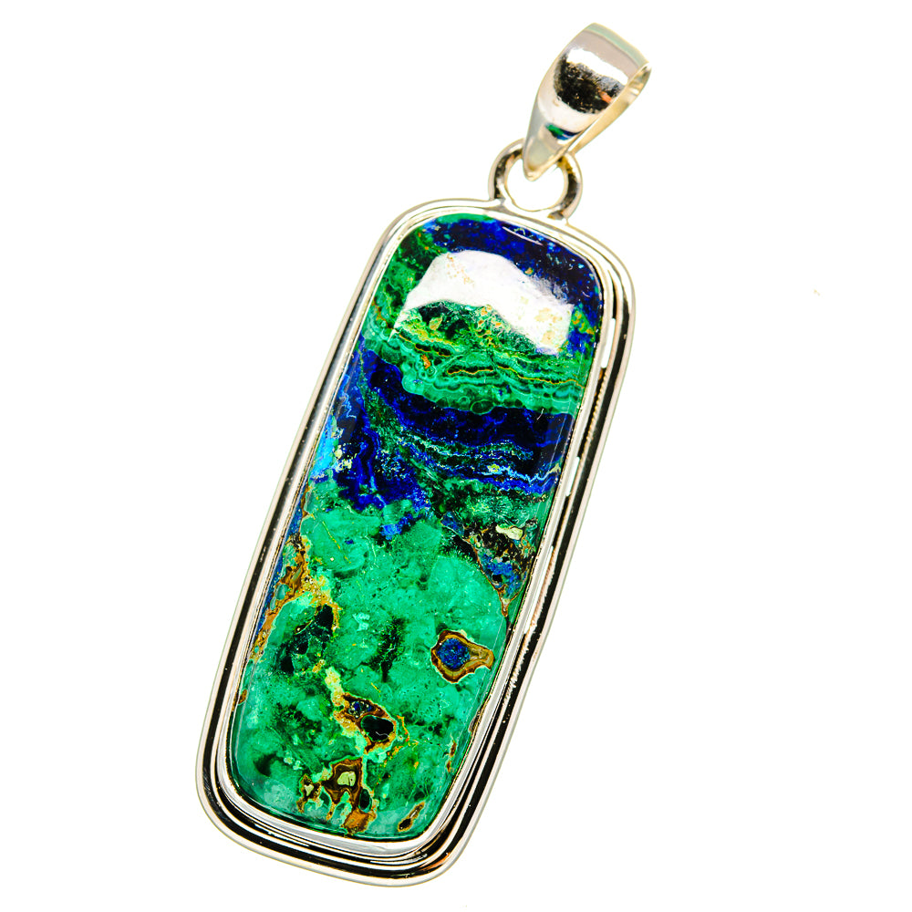 Malachite In Chrysocolla Pendants handcrafted by Ana Silver Co - PD16467