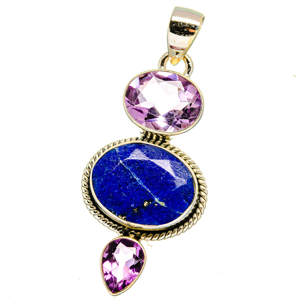 Lapis Lazuli, Amethyst Pendants handcrafted by Ana Silver Co - PD16476