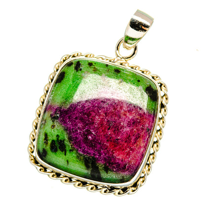 Ruby Zoisite Pendants handcrafted by Ana Silver Co - PD16477
