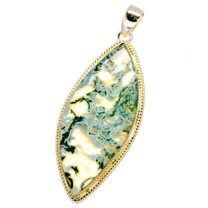 Green Moss Agate Pendants handcrafted by Ana Silver Co - PD16493