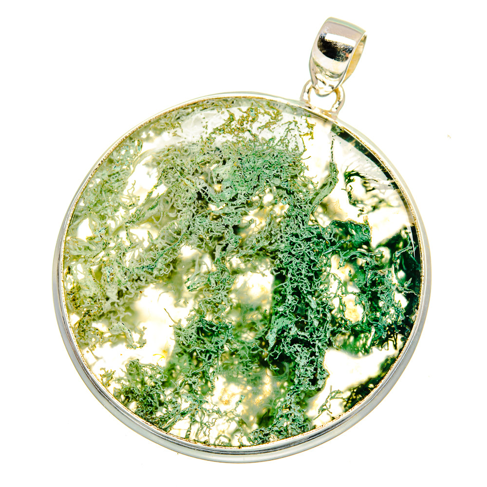 Green Moss Agate Pendants handcrafted by Ana Silver Co - PD16502