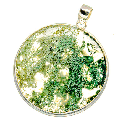 Green Moss Agate Pendants handcrafted by Ana Silver Co - PD16502