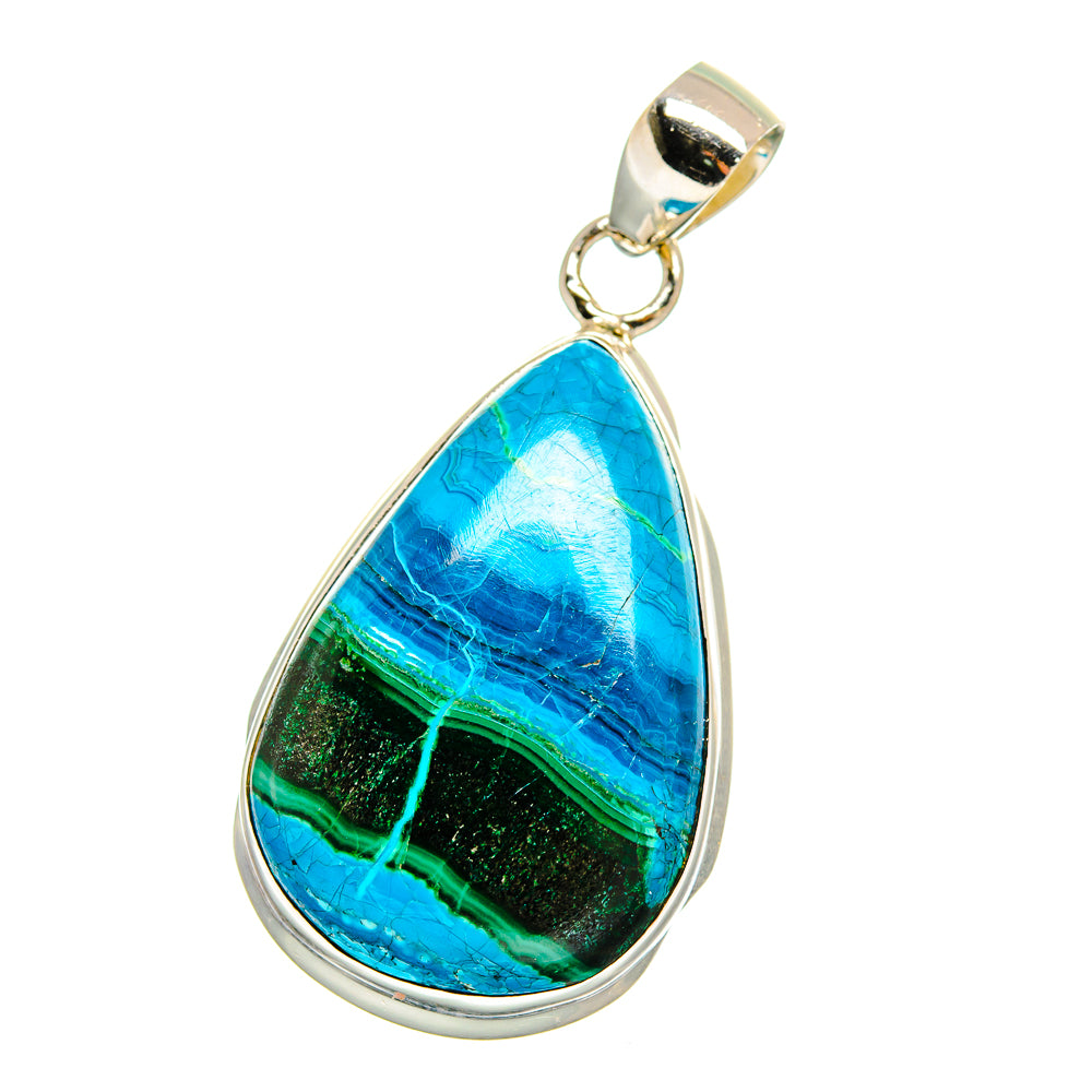 Malachite In Chrysocolla Pendants handcrafted by Ana Silver Co - PD16531