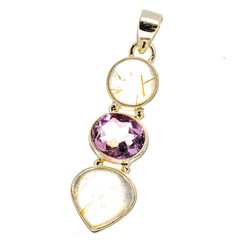 Rutilated Quartz Pendants handcrafted by Ana Silver Co - PD16557