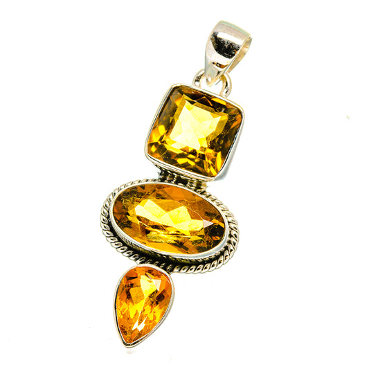 Mandarin Citrine Pendants handcrafted by Ana Silver Co - PD16564