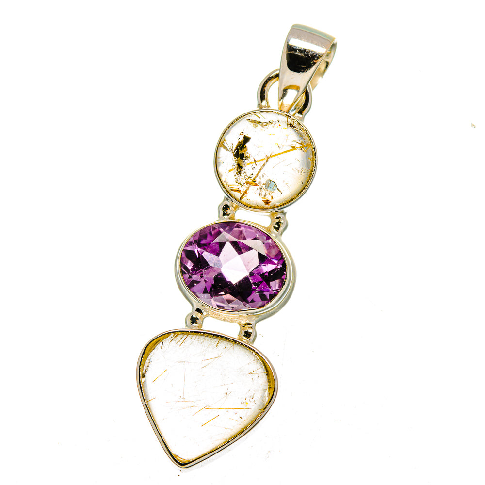 Rutilated Quartz Pendants handcrafted by Ana Silver Co - PD16570