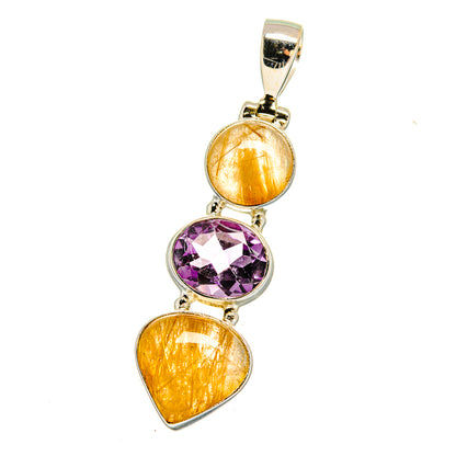 Rutilated Quartz Pendants handcrafted by Ana Silver Co - PD16571