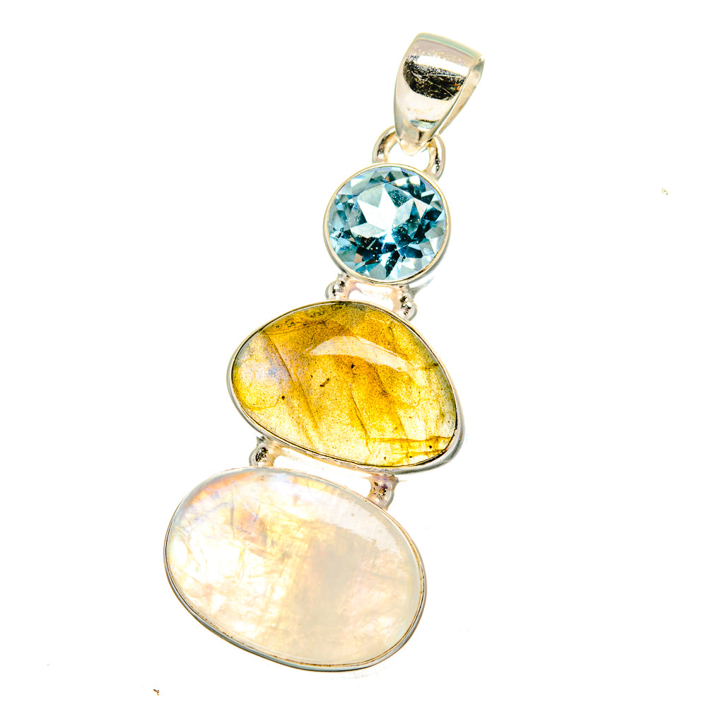 Rainbow Moonstone Pendants handcrafted by Ana Silver Co - PD16572