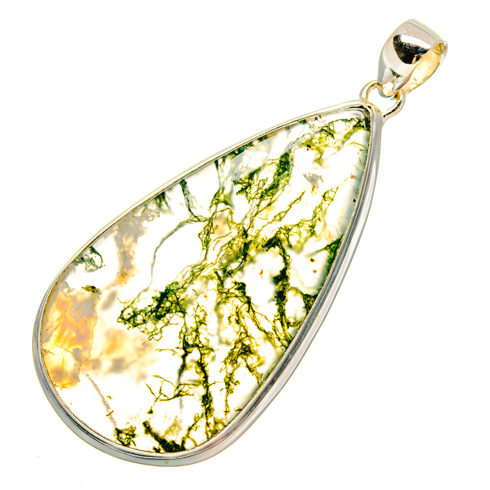 Green Moss Agate Pendants handcrafted by Ana Silver Co - PD16595