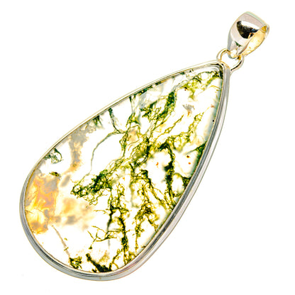 Green Moss Agate Pendants handcrafted by Ana Silver Co - PD16595