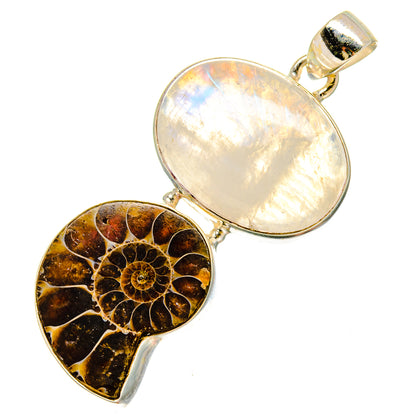 Ammonite Fossil Pendants handcrafted by Ana Silver Co - PD16604