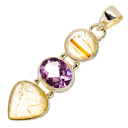 Rutilated Quartz Pendants handcrafted by Ana Silver Co - PD16630