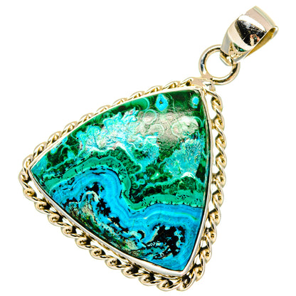 Malachite In Chrysocolla Pendants handcrafted by Ana Silver Co - PD16640