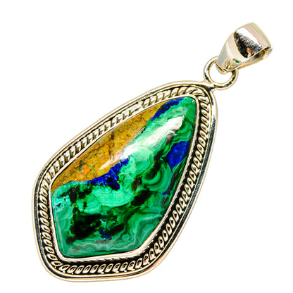 Malachite In Chrysocolla Pendants handcrafted by Ana Silver Co - PD16698