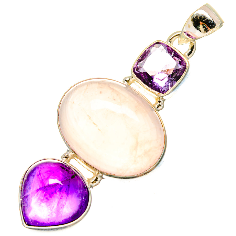 Rose Quartz Pendants handcrafted by Ana Silver Co - PD16714