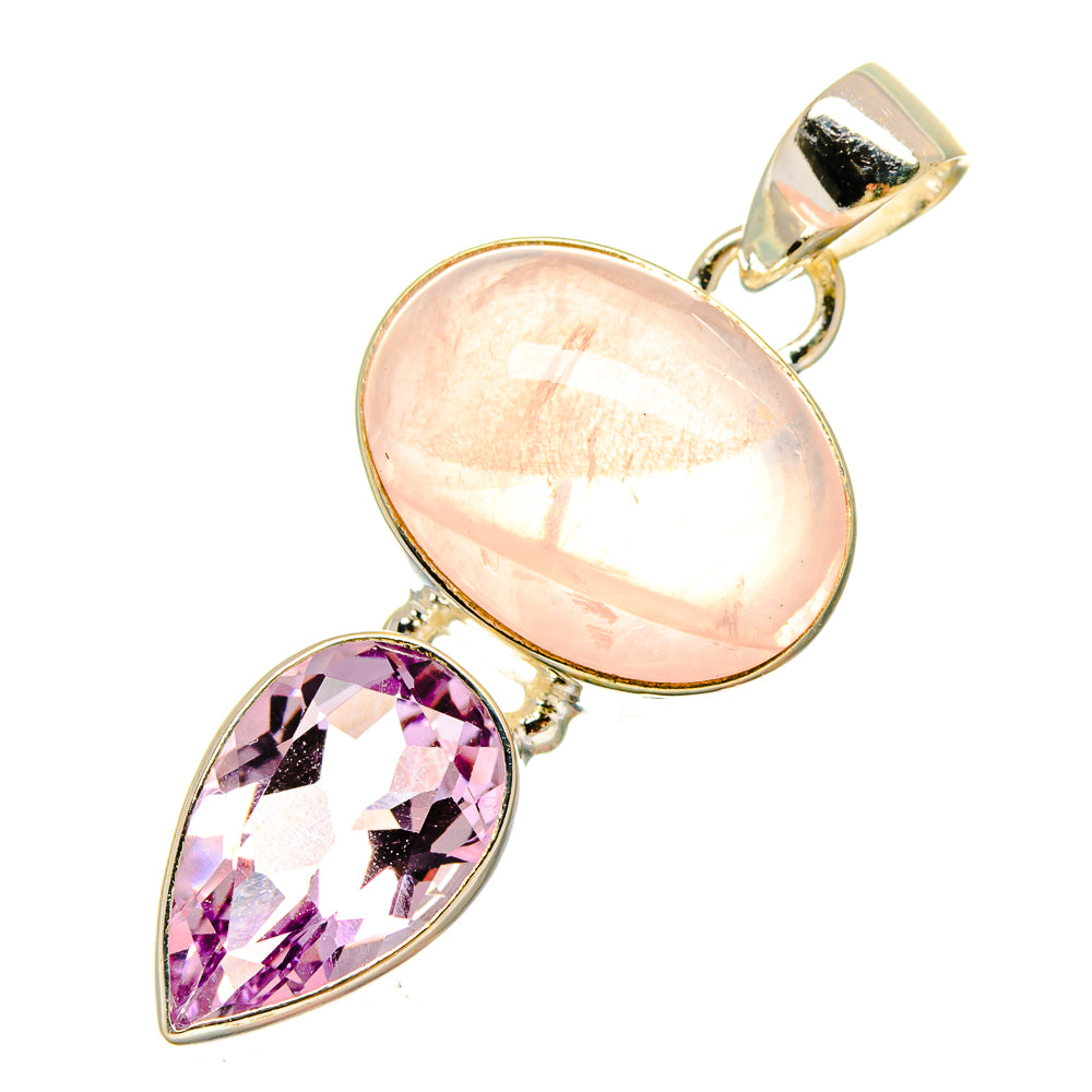 Rose Quartz Pendants handcrafted by Ana Silver Co - PD16715