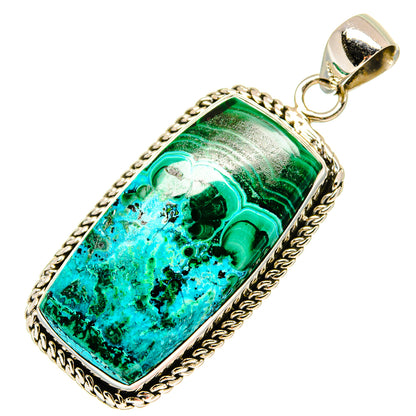Malachite In Chrysocolla Pendants handcrafted by Ana Silver Co - PD16738