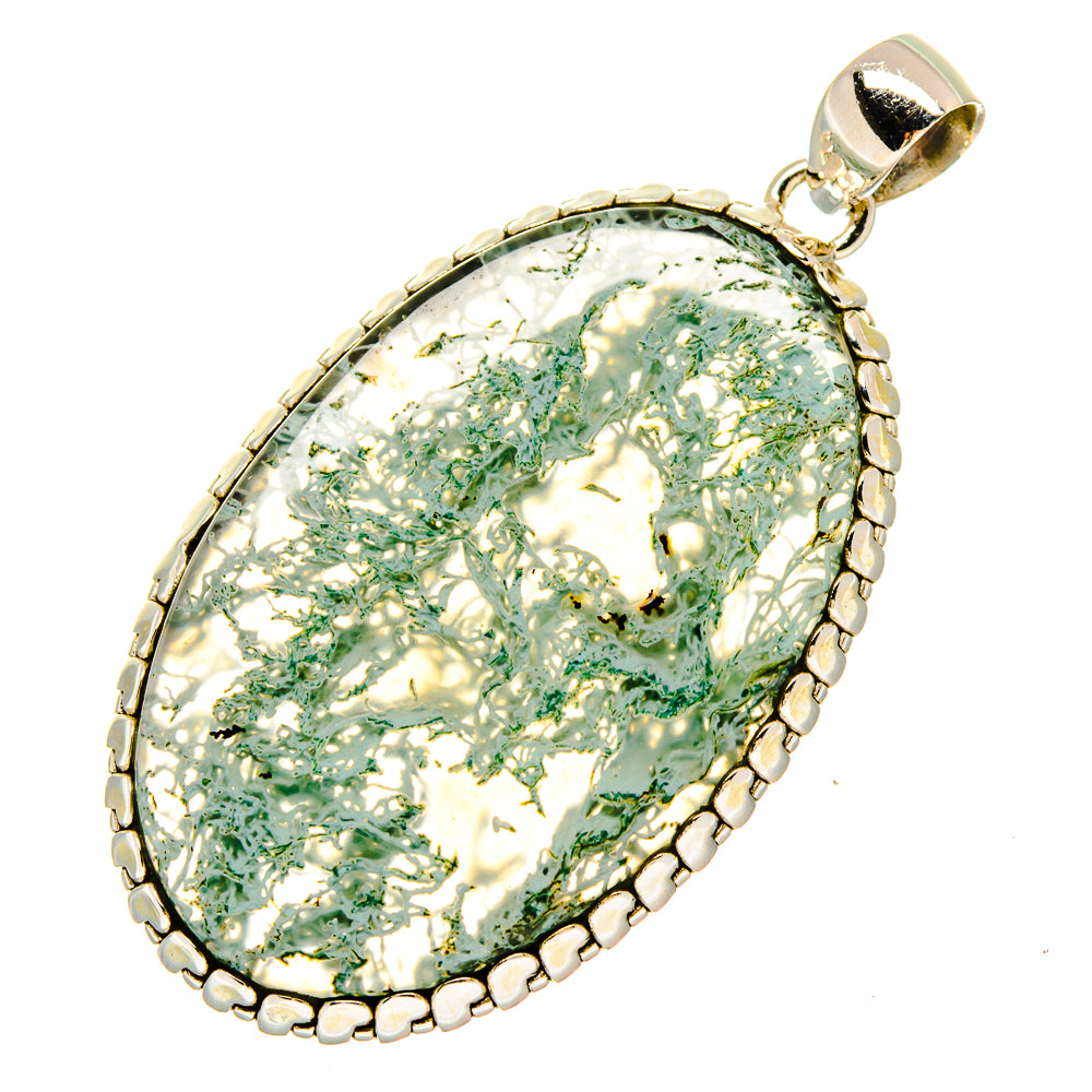Green Moss Agate Pendants handcrafted by Ana Silver Co - PD16769