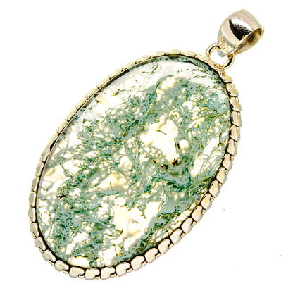 Green Moss Agate Pendants handcrafted by Ana Silver Co - PD16769