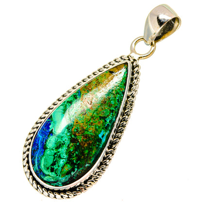 Malachite In Chrysocolla Pendants handcrafted by Ana Silver Co - PD16771