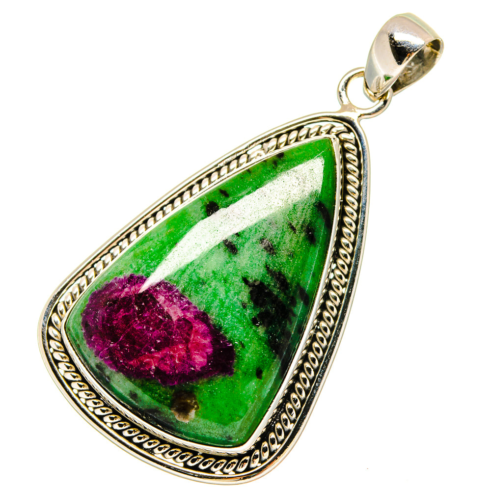Ruby Zoisite Pendants handcrafted by Ana Silver Co - PD16782