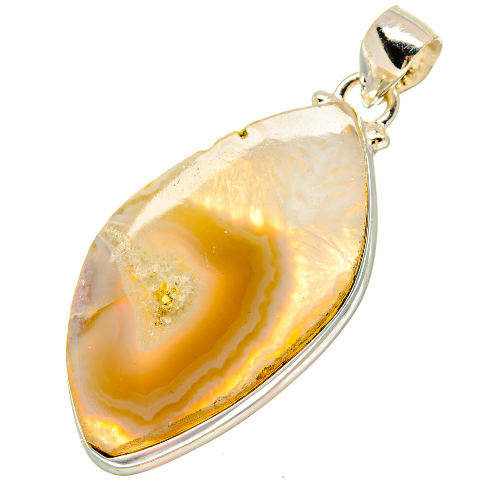 White Geode Slice Pendants handcrafted by Ana Silver Co - PD16786 - Photo 2