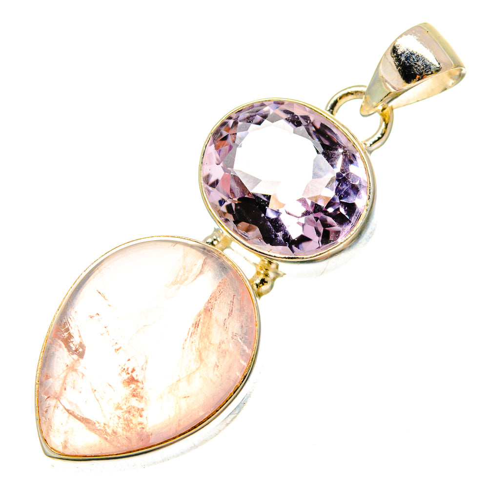 Rose Quartz Pendants handcrafted by Ana Silver Co - PD16793