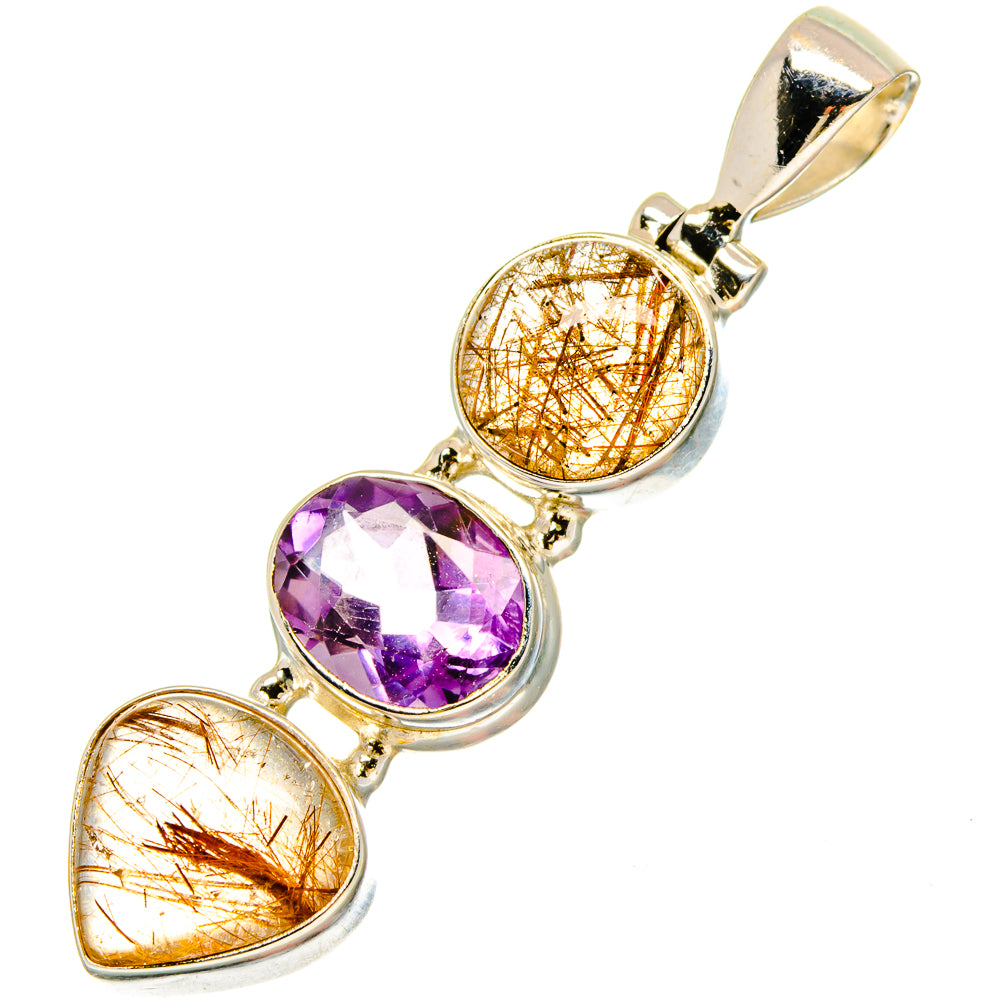 Rutilated Quartz Pendants handcrafted by Ana Silver Co - PD16811