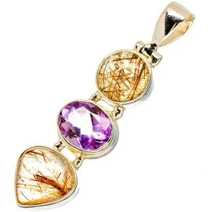 Rutilated Quartz Pendants handcrafted by Ana Silver Co - PD16811