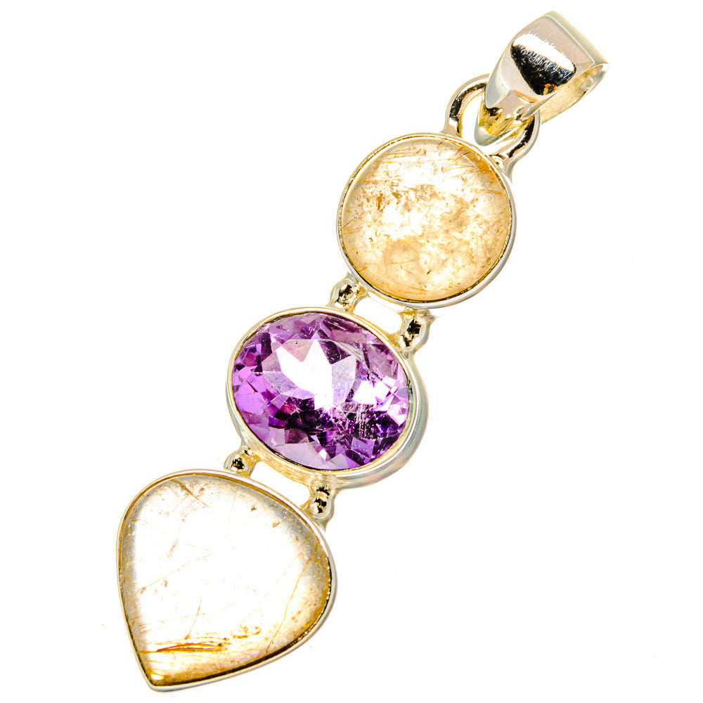 Rutilated Quartz Pendants handcrafted by Ana Silver Co - PD16812