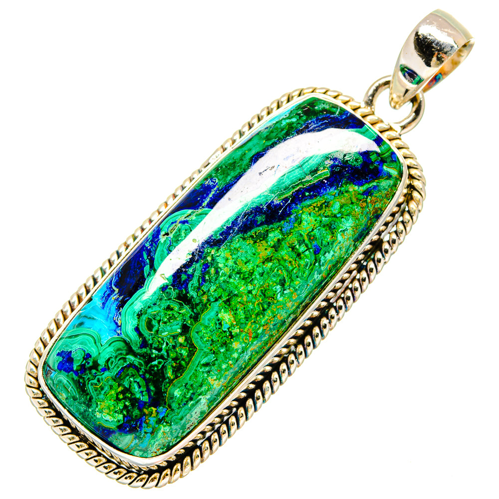 Malachite In Chrysocolla Pendants handcrafted by Ana Silver Co - PD16822