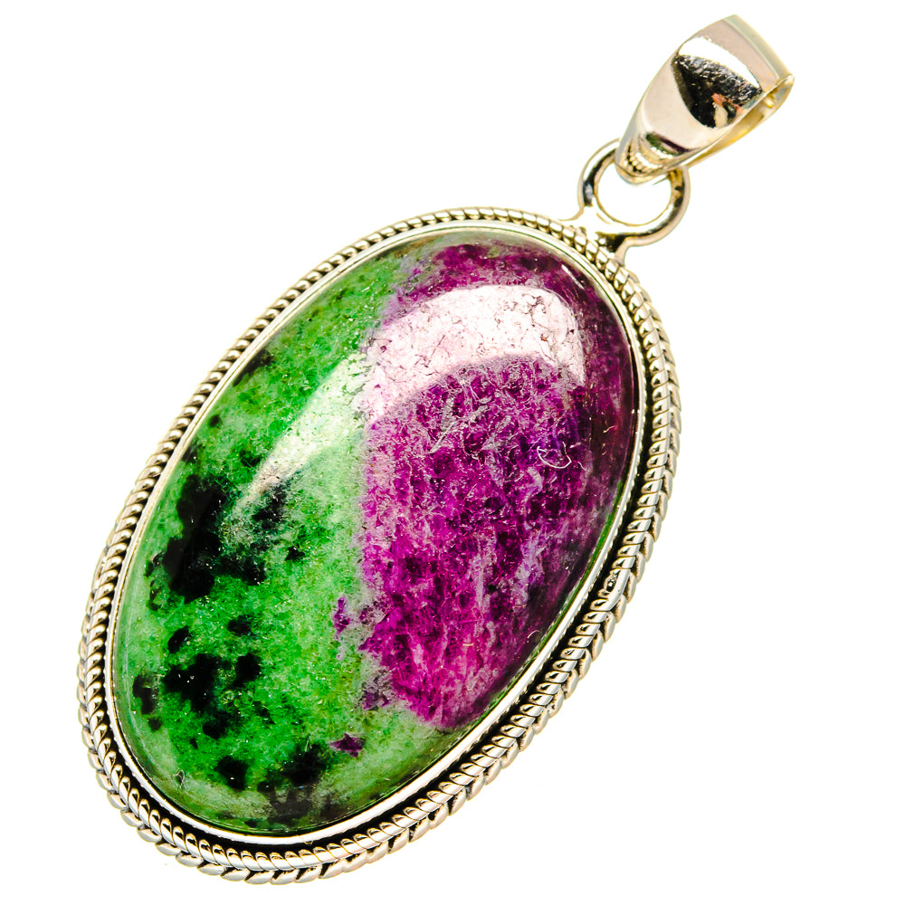 Ruby Zoisite Pendants handcrafted by Ana Silver Co - PD16850