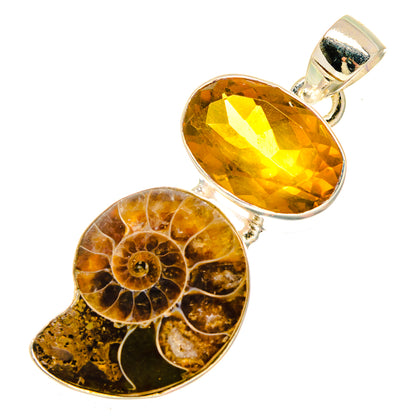 Ammonite Fossil Pendants handcrafted by Ana Silver Co - PD16858